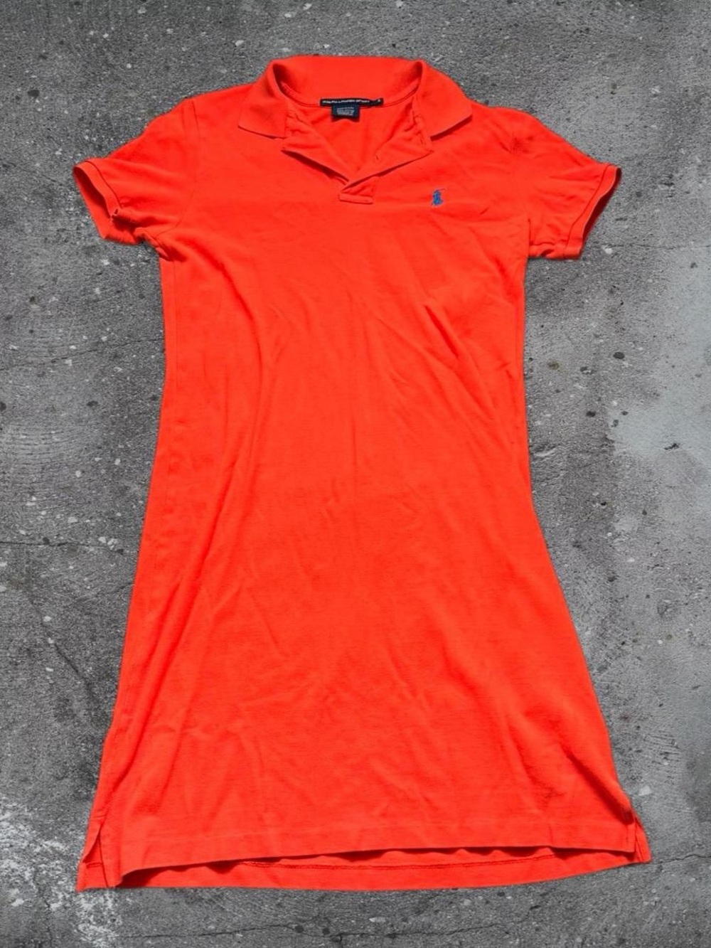 Ralph Lauren Sport Polo Mini Dress S Orange Preppy Country Club
